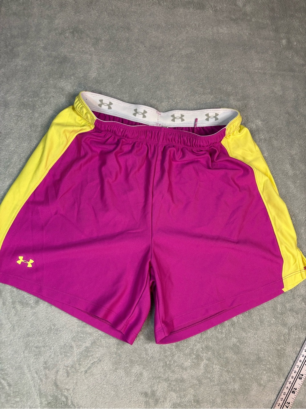 Pink and Yellow Under Armor Shorts Size Small